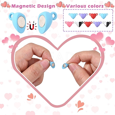 10 Sets Alloy Magnetic Clasps with Loops FIND-LP0004-76A-1