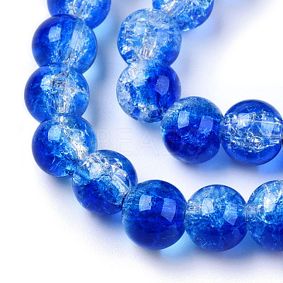 Transparent Crackle Baking Paint Glass Beads X1-DGLA-T003-01C-03-1