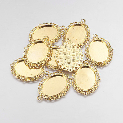 Zinc Alloy Pendant Settings for Cabochon & Rhinestone PALLOY-A15257-G-NR-1