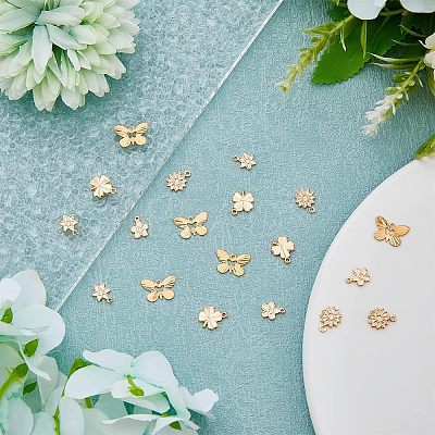 50Pcs 5 Style Rack Plating Brass Charms KK-FH0004-69-1