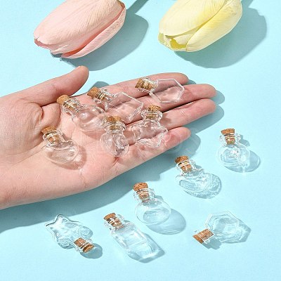 12Pcs 6 Styles Glass Bottle for Bead Containers BOTT-FS0001-05-1
