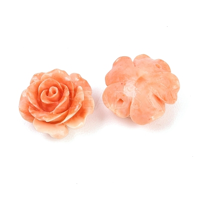 Synthetic Coral Dyed Carved Beads SHEL-Z003-03B-01-1
