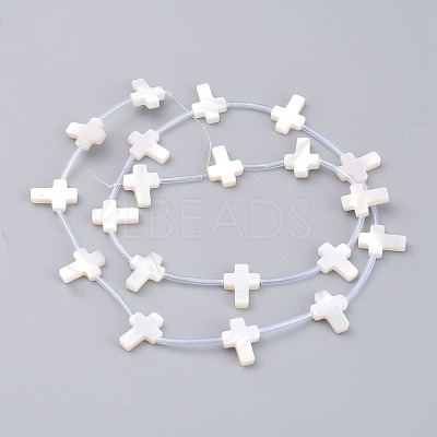 Natural White Shell Mother of Pearl Shell Beads SSHEL-L018-009-1