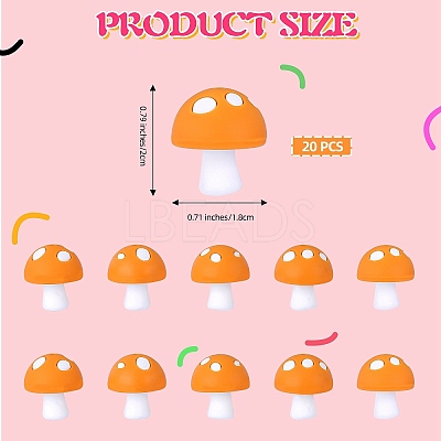 20Pcs Mushroom Silicone Focal Beads JX901E-1
