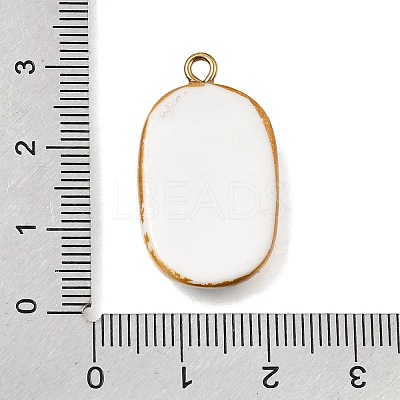 Fruit & Floral & Animals Printed Handmade Porcelain Pendants X-STAS-Z207-01G-04-1