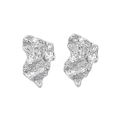 Brass Twist Stud Earring Findings KK-N232-449P-1