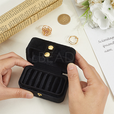 1Pc Mini Rectangle Velvet Ring Storage Boxes with Snap Buttons CON-BBC0001-19-1