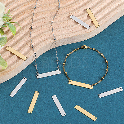 40Pcs 2 Colors Ion Plating(IP) 304 Stainless Steel Connector Charms STAS-SC0009-01-1