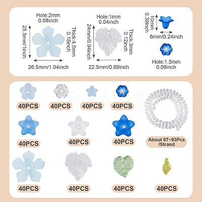 440Pcs 12 Styles Transparent Acrylic Pendants TACR-TA0001-85-1
