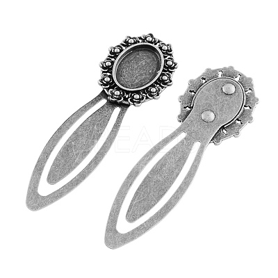 Tibetan Style Bookmark Cabochon Settings X-TIBE-S167-AS-NR-1