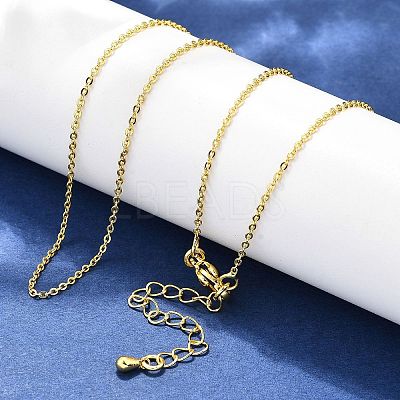Brass Cable Chain Necklaces Making MAK-P011-01G-1