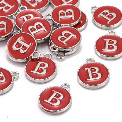 Platinum Plated Alloy Enamel Charms ENAM-S118-03B-P-1