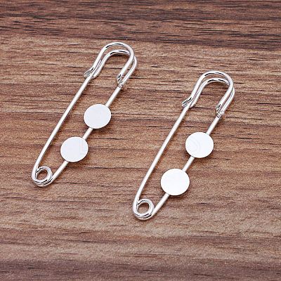 Brass Safety Pins Brooch Findings KK-WH0081-92B-S-1