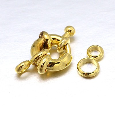Brass Spring Ring Clasps KK-L082A-01G-1
