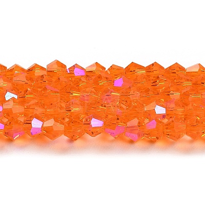 Transparent Electroplate Glass Beads Strands GLAA-F029-3mm-D11-1
