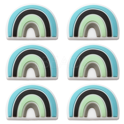 6Pcs Food Grade Eco-Friendly Silicone Focal Beads SIL-YW0001-04B-1