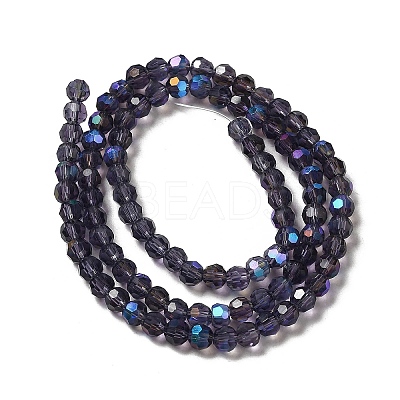 Electroplate Transparent Glass Beads Strands EGLA-A035-T4mm-L15-1