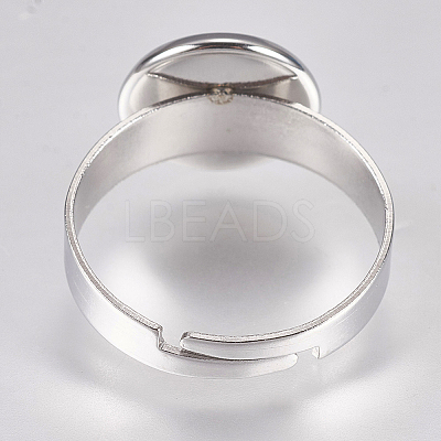 Tarnish Resistant 304 Stainless Steel Pad Ring Settings STAS-G173-19P-10mm-1