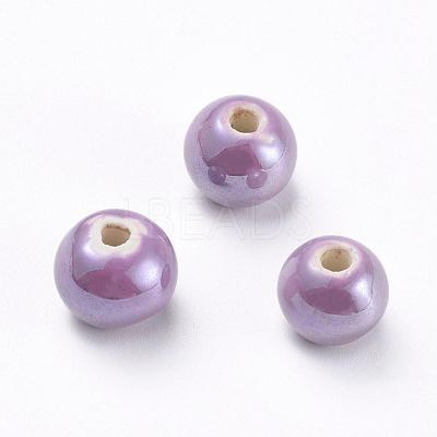 Glazed Porcelain Beads PORC-D001-10mm-17-1