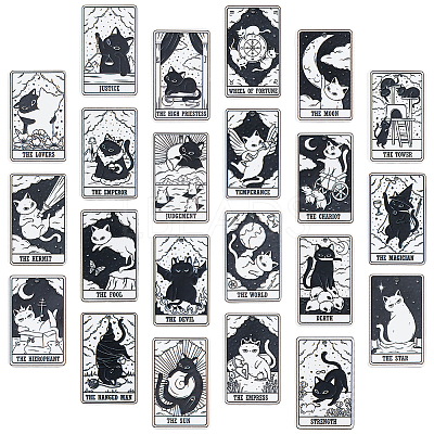22Pcs 22 Style Tarot Theme Printed Acrylic Pendants MACR-HY0001-08-1