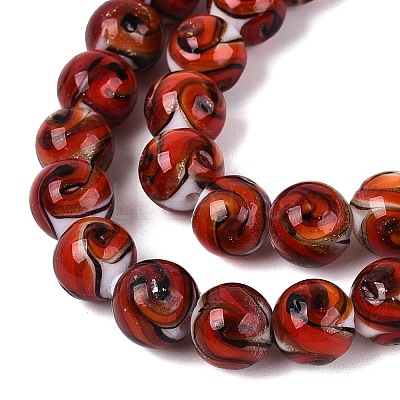 Gold Sand Handmade Lampwork Beads Strands LAMP-N037-08D-1