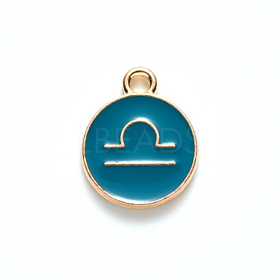 Alloy Enamel Pendants X-ENAM-S124-01B-05K-1