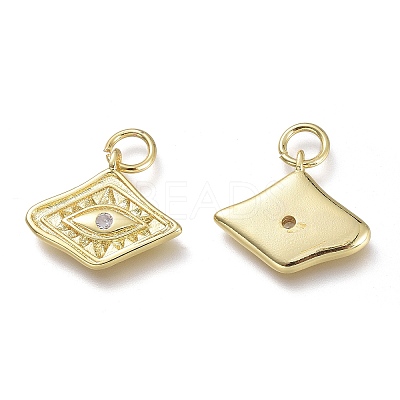 Brass Micro Pave Cubic Zirconia Pendants KK-P188-C03-G-1