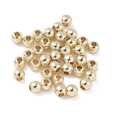 Rack Plating Brass Round Beads KK-A235-01G-06-1