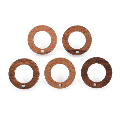 Walnut Wood Stud Earring MAK-N032-035-1