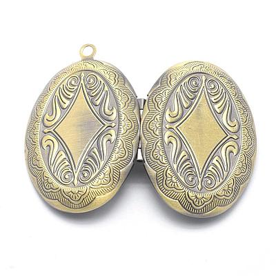 Brass Locket Pendants KK-F717-08AB-NR-1