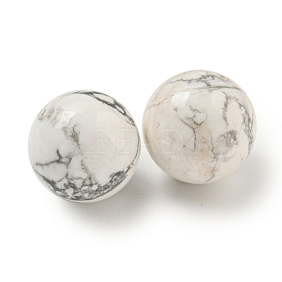Natural Howlite Round Ball Figurines Statues for Home Office Desktop Decoration G-P532-02A-27-1