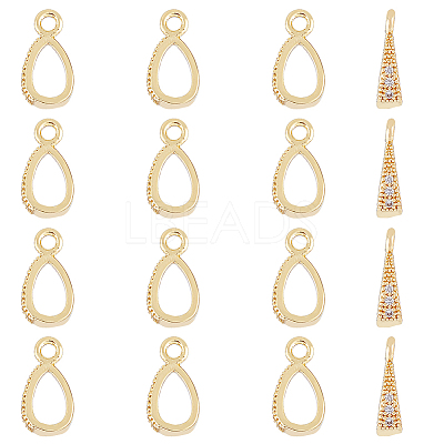 Brass Pave Clear Cubic Zirconia Pendants KK-HY0002-79-1