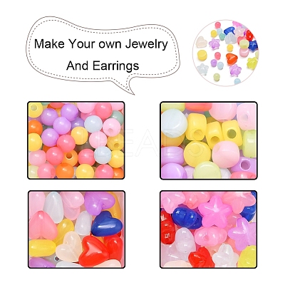4 Style Transparent Acrylic Beads MACR-YW0001-62-1