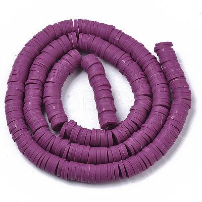Handmade Polymer Clay Beads Strands X-CLAY-R089-6mm-037-1