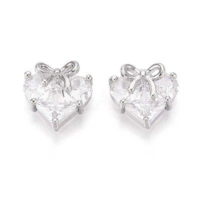 Brass Micro Pave Cubic Zirconia Pendants KK-T071-45P-1