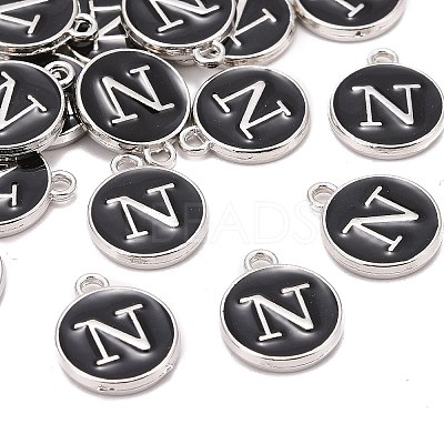 Platinum Plated Alloy Charms LS-ENAM-S118-02N-P-1