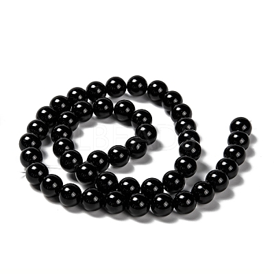 Natural Eyeless Obsidian Beads Strands G-K123-06-8mm-1