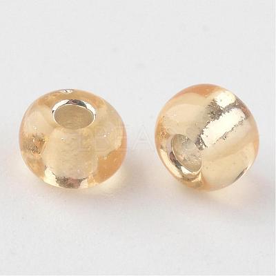 6/0 Round Silver Lined Round Hole Glass Seed Beads X-SEED-A005-4mm-22-1