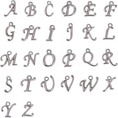 Alloy Letter Pendants PALLOY-NB0001-03-1