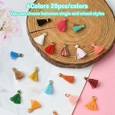 Polycotton(Polyester Cotton) Tassel Pendant Decorations FIND-YW0004-58E-1