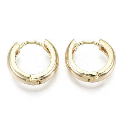 Brass Huggie Hoop Earrings KK-S348-512-NF-1