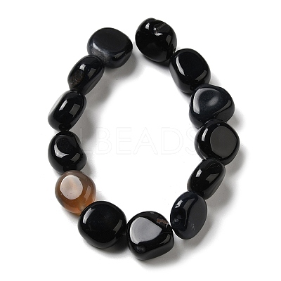 Natural Black Agate Beads Strands G-H295-D01-08-1