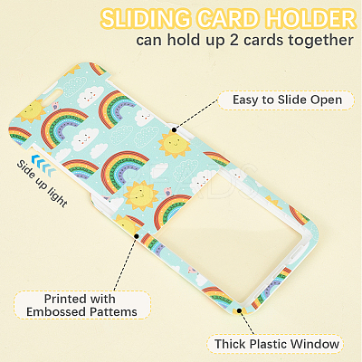 Plastic ID Card Sleeve with Polyester Lanyard Strap AJEW-WH20017-33F-1