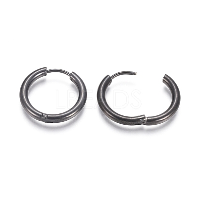 304 Stainless Steel Huggie Hoop Earrings EJEW-F111B-19mm-B-1