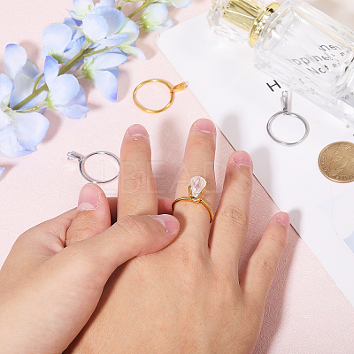 4Pcs 4 Styles Alloy Cuff Ring Findings FIND-CA0009-57-1