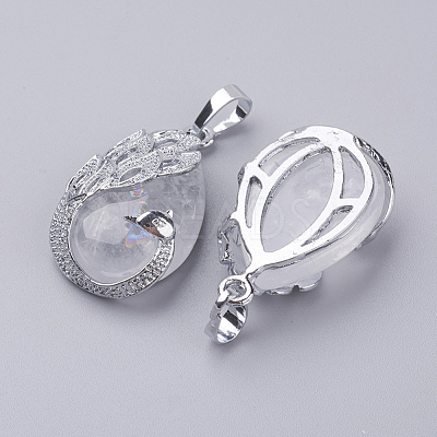 Natural Quartz Crystal Pendants G-E442-04W-1