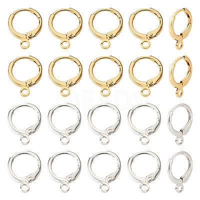 40Pcs 2 Colors Brass Leverback Earring Findings KK-TA0001-88-1