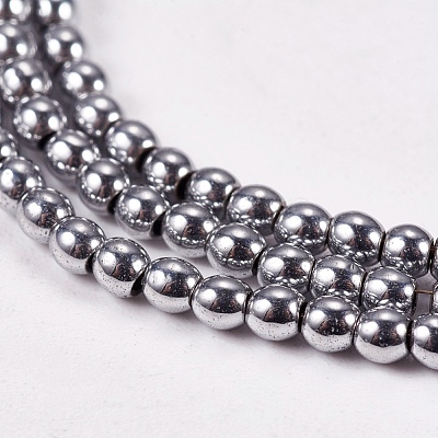 Electroplate Non-Magnetic Synthetic Hematite Beads Strands X-G-J169A-2mm-02-1
