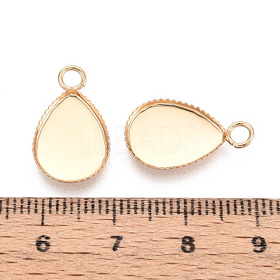 Brass Bezel Pendant Cabochon Settings KK-N276-02G-1