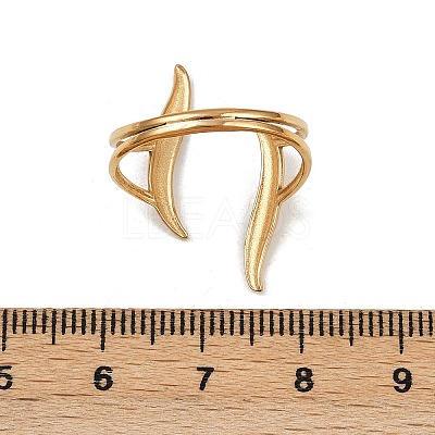 304 Stainless Steel Cuff Open Rings for Women RJEW-H255-01G-04-1